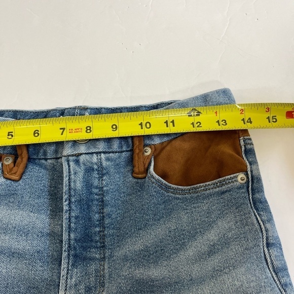 Good American Icon Mixed Media Denim and Faux Suede Jeans Size 2 / 26 - Picture 7 of 10